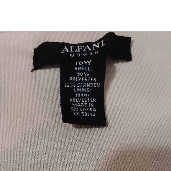 ALFANI Ruched‎ Faux Wrap Dress Floral Plus Size 18W Black Off White V-Neck - Picture 7 of 10